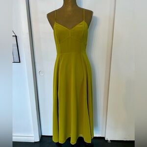 Elegant Green Spaghetti Strap Dress